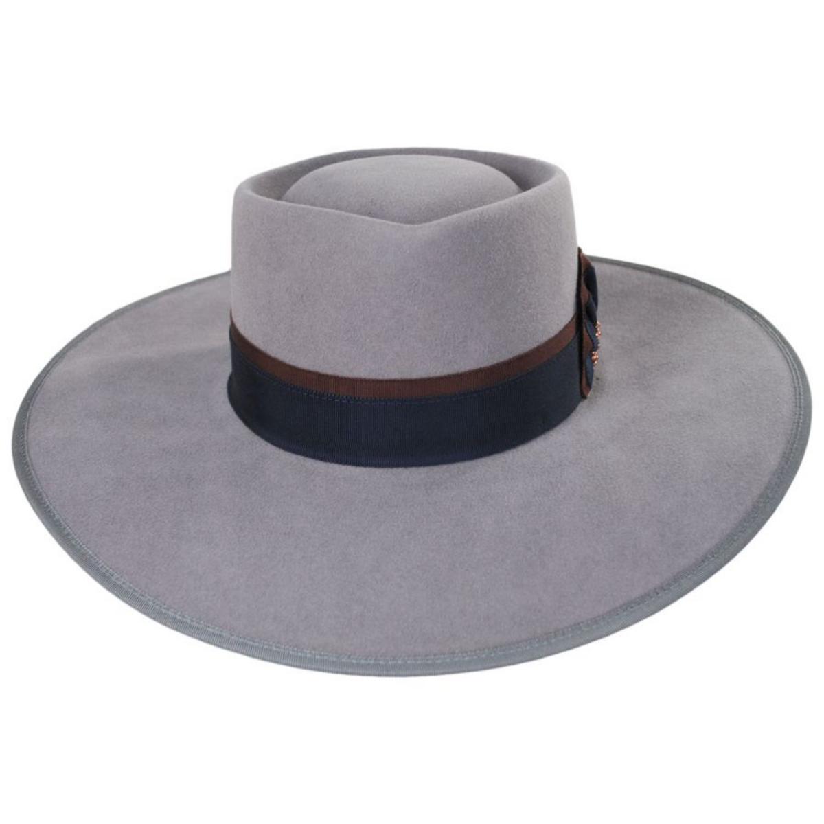 Renegade | Cowpuncher Wool and Angora Felt Gambler Hat | 100810 | front | GUNMETAL