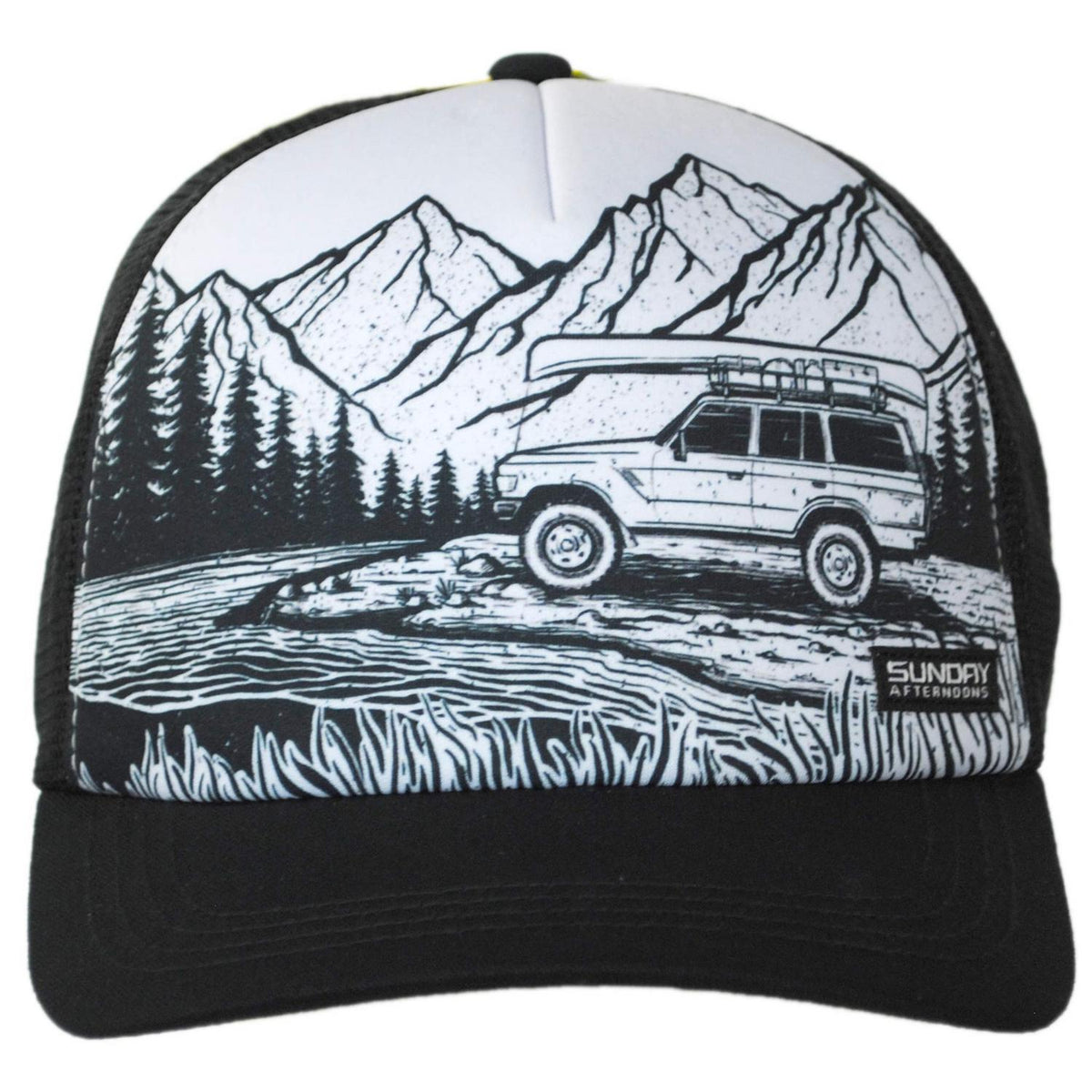 Sunday Afternoons | Never Lost Trucker Snapback Baseball Cap | 401286 | front | NEVER LOST