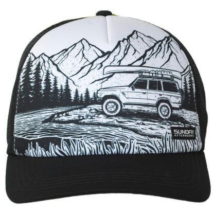 Sunday Afternoons | Never Lost Trucker Snapback Baseball Cap | 401286 | front | NEVER LOST