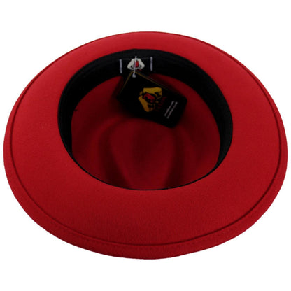 Jaxon Hats | Pachuco Crushable Wool Felt Fedora Hat - Red | 135008 | under | RED