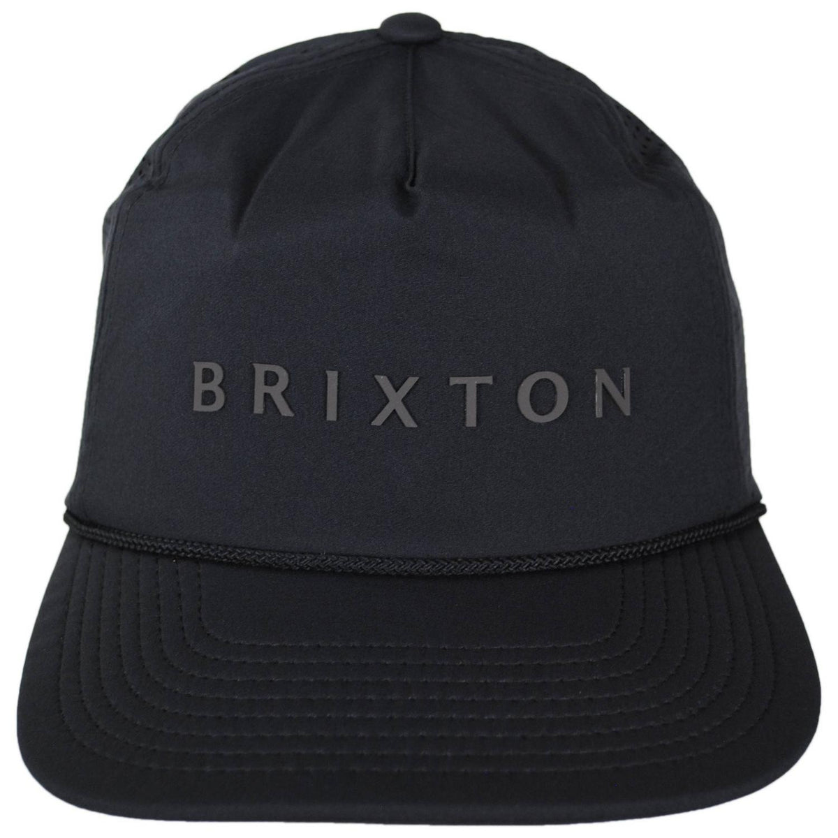BRIXTON HATS | Alpha Journey Performance Strapback Baseball Cap | 201734 | front | BLACK