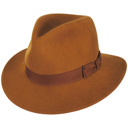 Bailey 1922 | Curtis Wool LiteFelt Safari Fedora Hat | 130019 | lead | RUSTIC CARAMEL