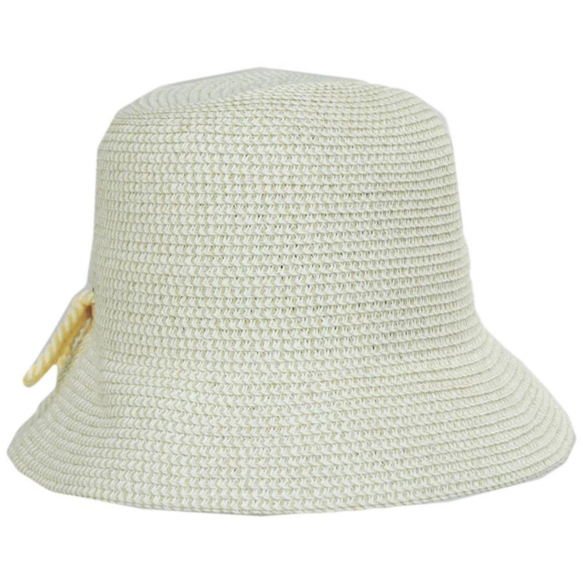 Cappelli Straworld - Edwina Toyo Straw Bucket Hat - 5055875077034 - WHITE