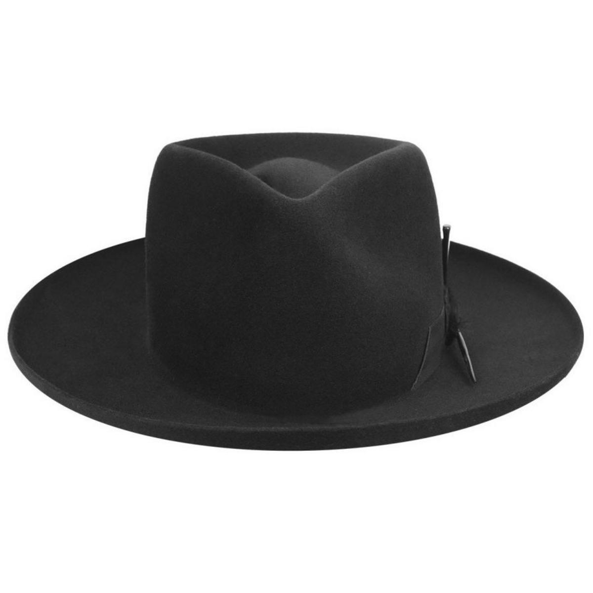 Bailey 1922 | Barksdale Polished Wool Felt Fedora Hat | 130362 | front | BLACK