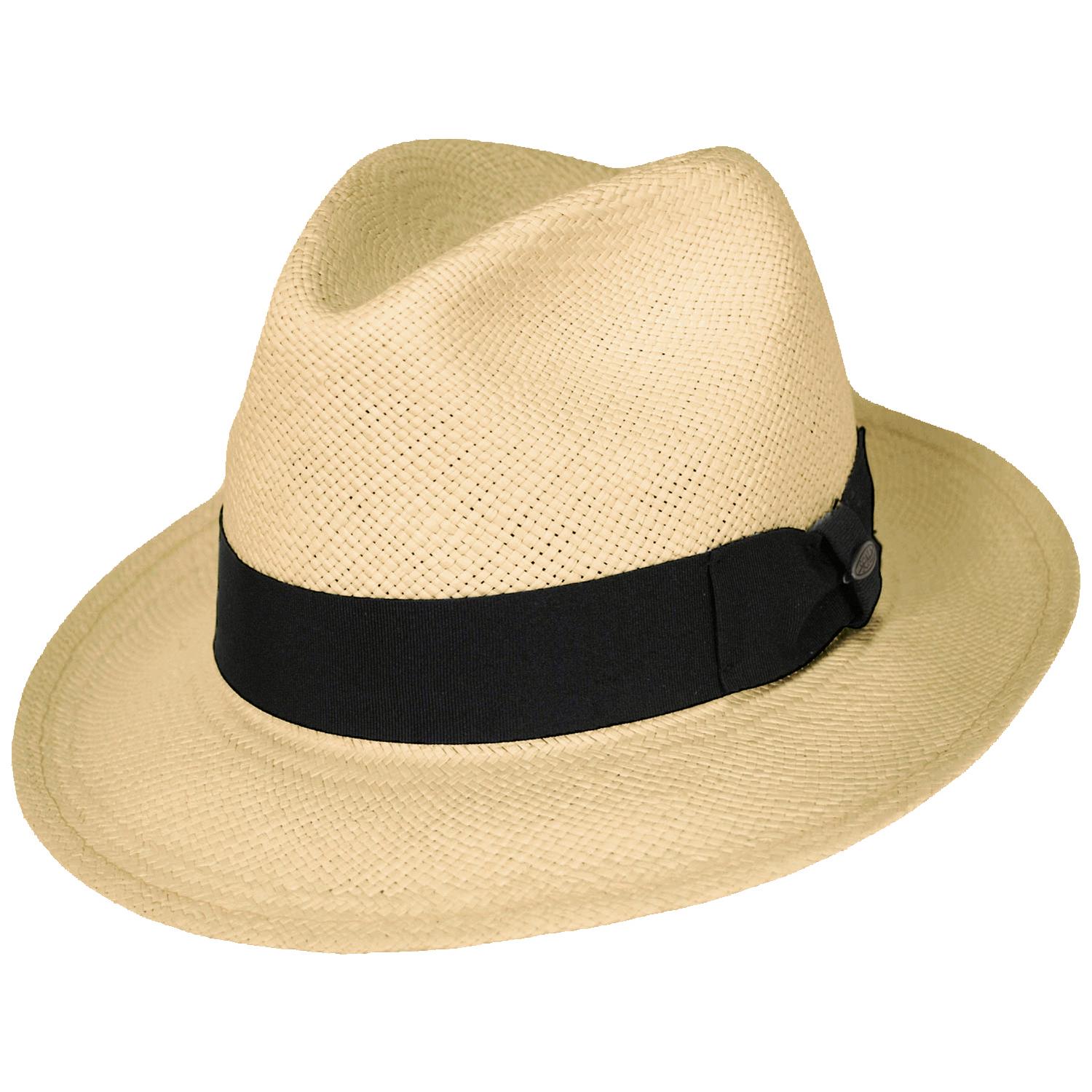 Scala | Panama Straw Snap Brim Fedora Hat  | 126131 | lead | NATURAL