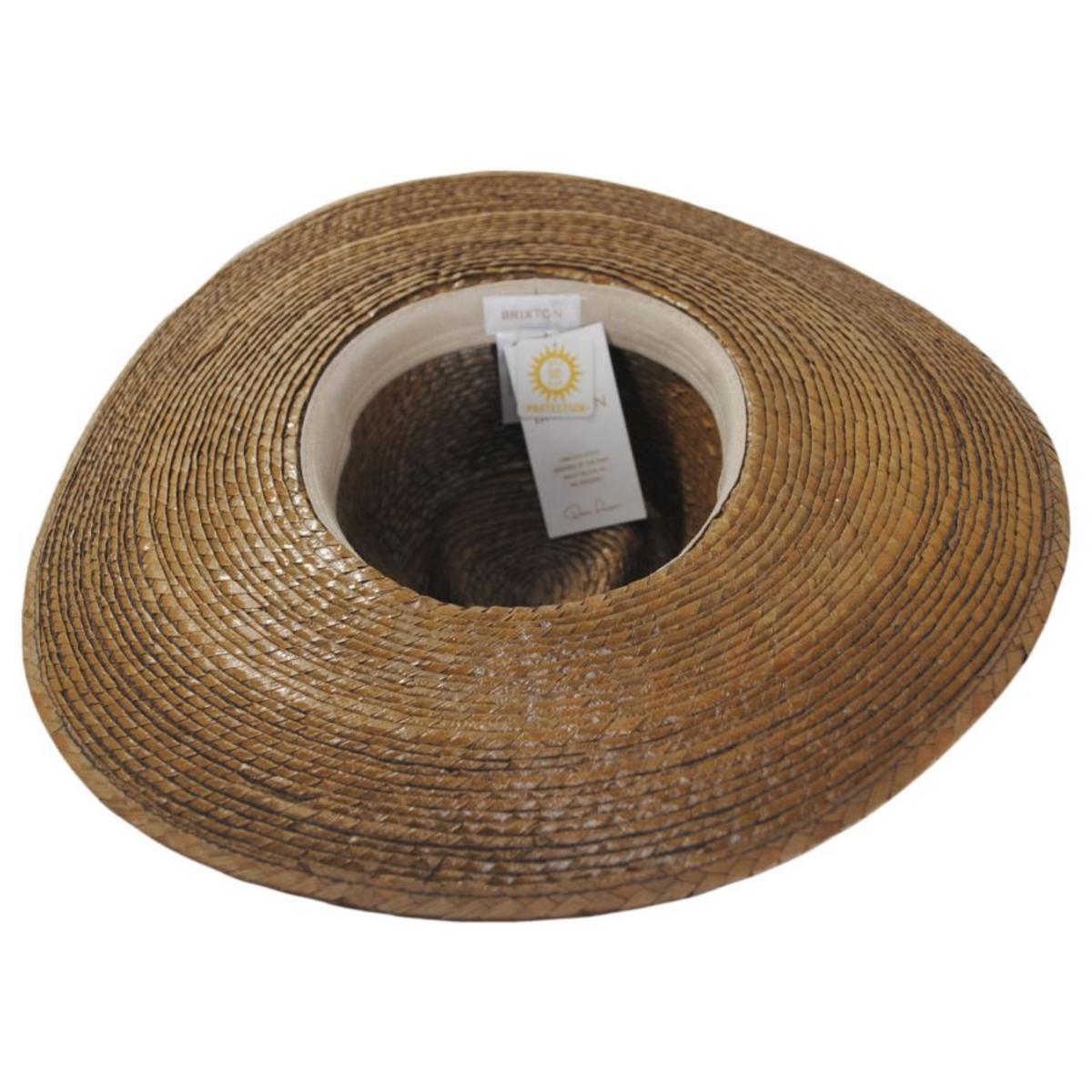 BRIXTON HATS | Leigh Palm Straw Fedora Hat - Toffee | 104046TOF | under | TOFFEE