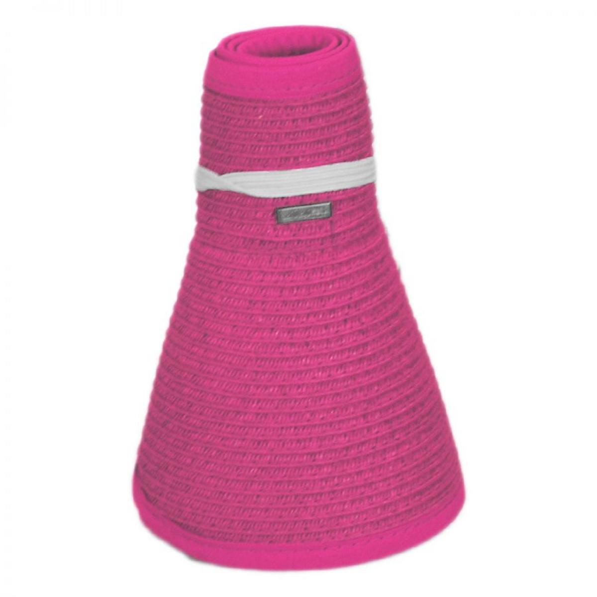 San Diego Hat Company | Roll Up Toyo Straw Visor | 197300 | profile | FUCHSIA
