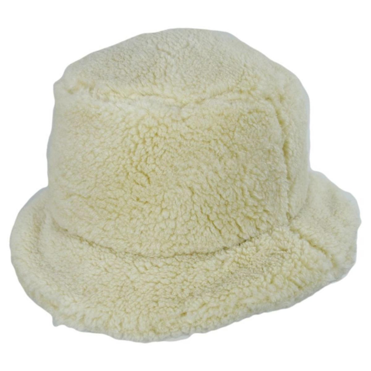 BRIXTON HATS | Petra Sherpa Reversible Bucket Hat | 185539 | front | MILITARY OLIVE/DOVE