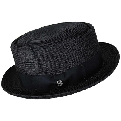 Jaxon Hats | Toyo Straw Braid Pork Pie Hat | 128501 | profile | BLACK