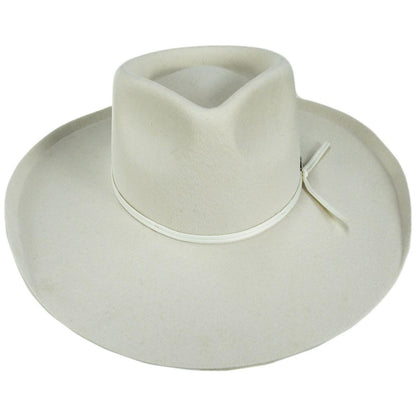 BRIXTON HATS | Marlow Wool Felt Rancher Fedora Hat | 135666 | front | OFF WHITE