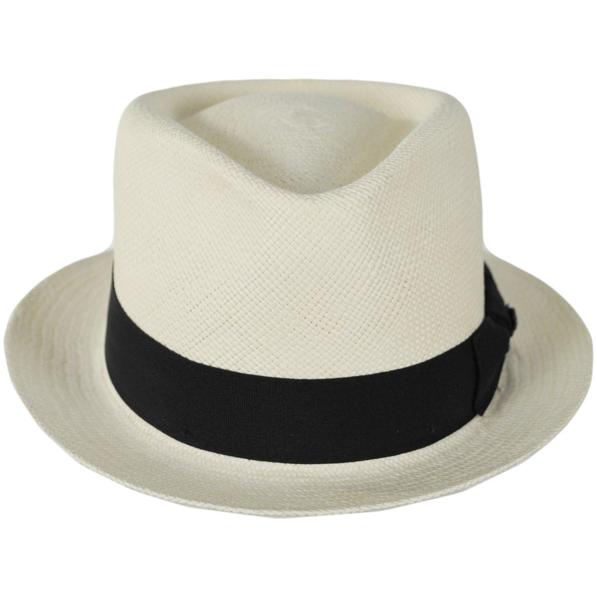 Bigalli | Boston Panama Straw Trilby Fedora Hat | 129202 | front | WHITE