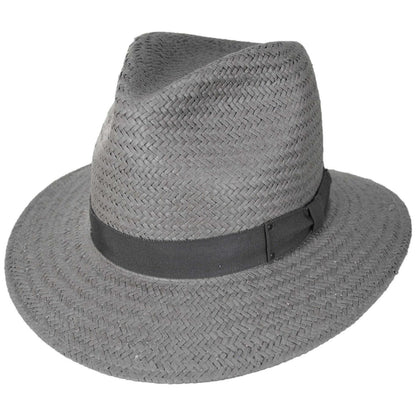 Bailey 1922 | Curtis Sun Raindura Straw Safari Fedora Hat | 127938 | lead | GRAPHITE