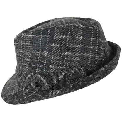 Dorfman Pacific | Chester Plaid Fedora Hat | 140244 | profile | BLACK