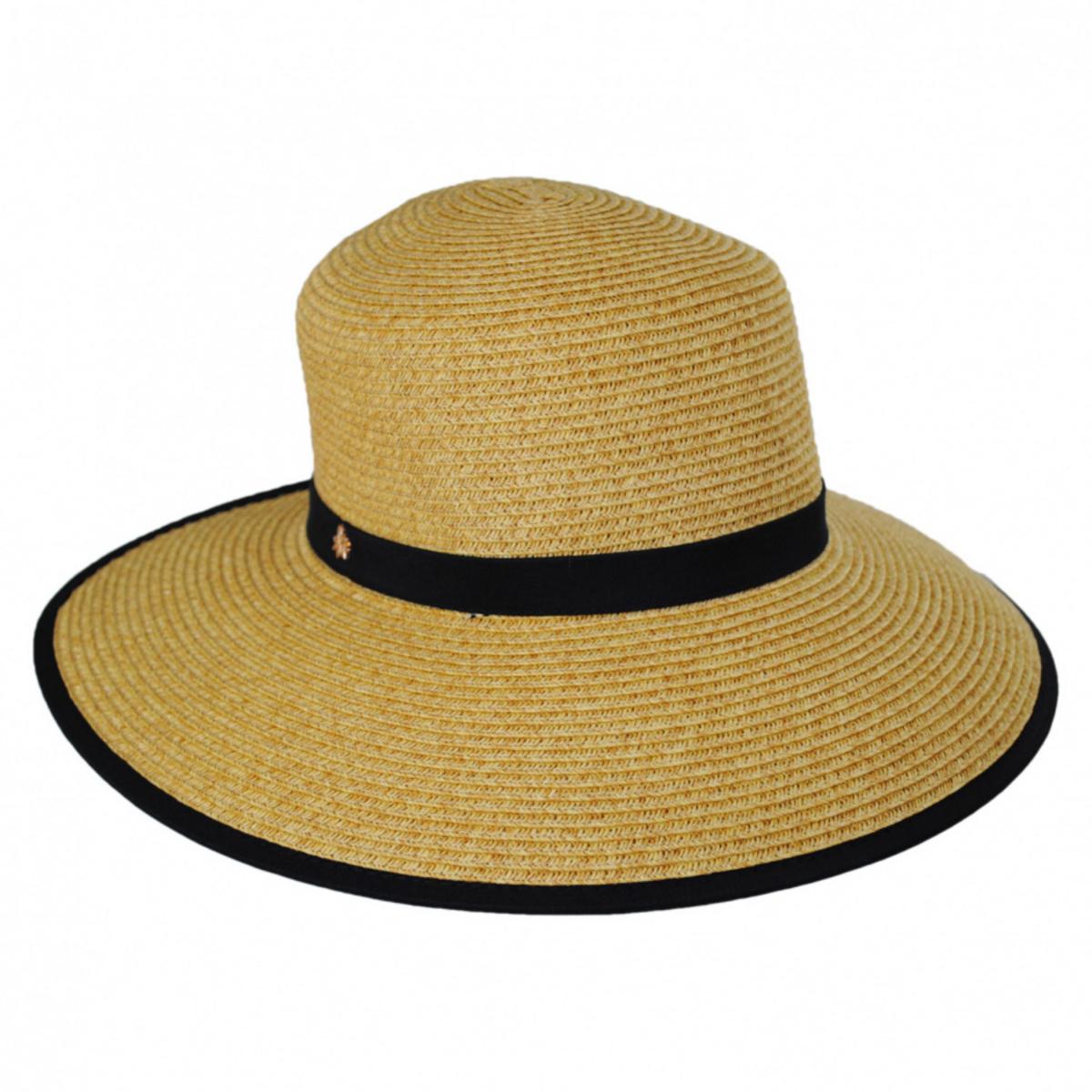 Cappelli | Toyo Straw Braid Facesaver Hat | 101201 | lead | NATURAL/BLACK