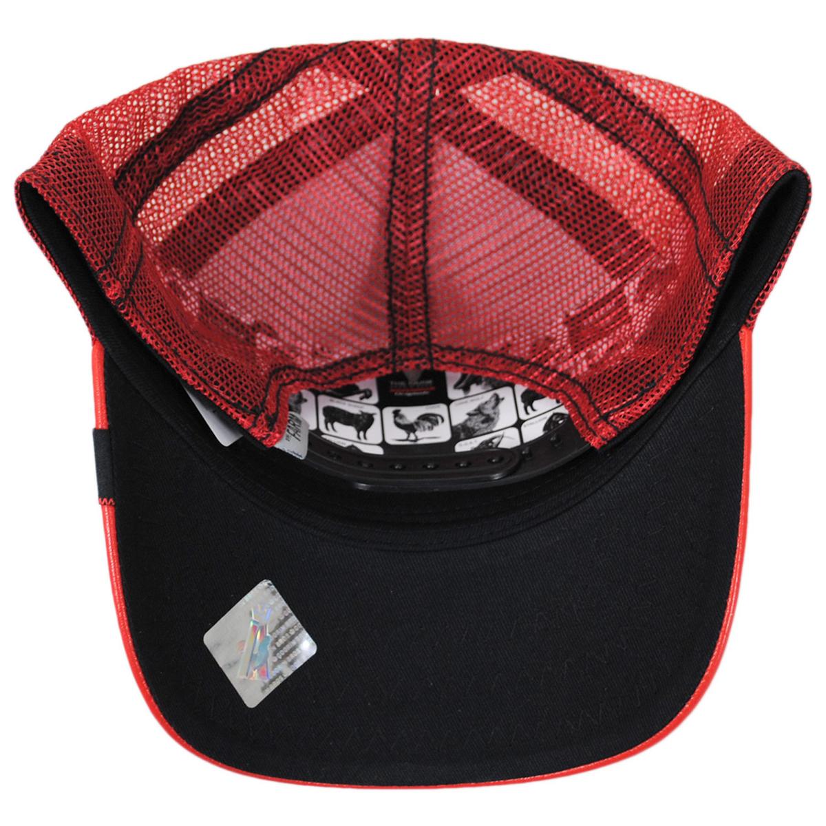Goorin Bros | Cherry Mustang Stallion Vegan Leather Mesh Trucker Snapback Baseball Cap | 200635 | under | RED