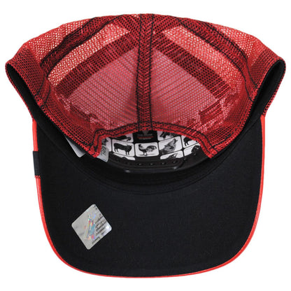 Goorin Bros | Cherry Mustang Stallion Vegan Leather Mesh Trucker Snapback Baseball Cap | 200635 | under | RED