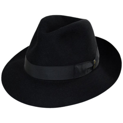 Borsalino | Alessandria Shaved Fur Felt Fedora Hat  | 136306 | lead | BLACK