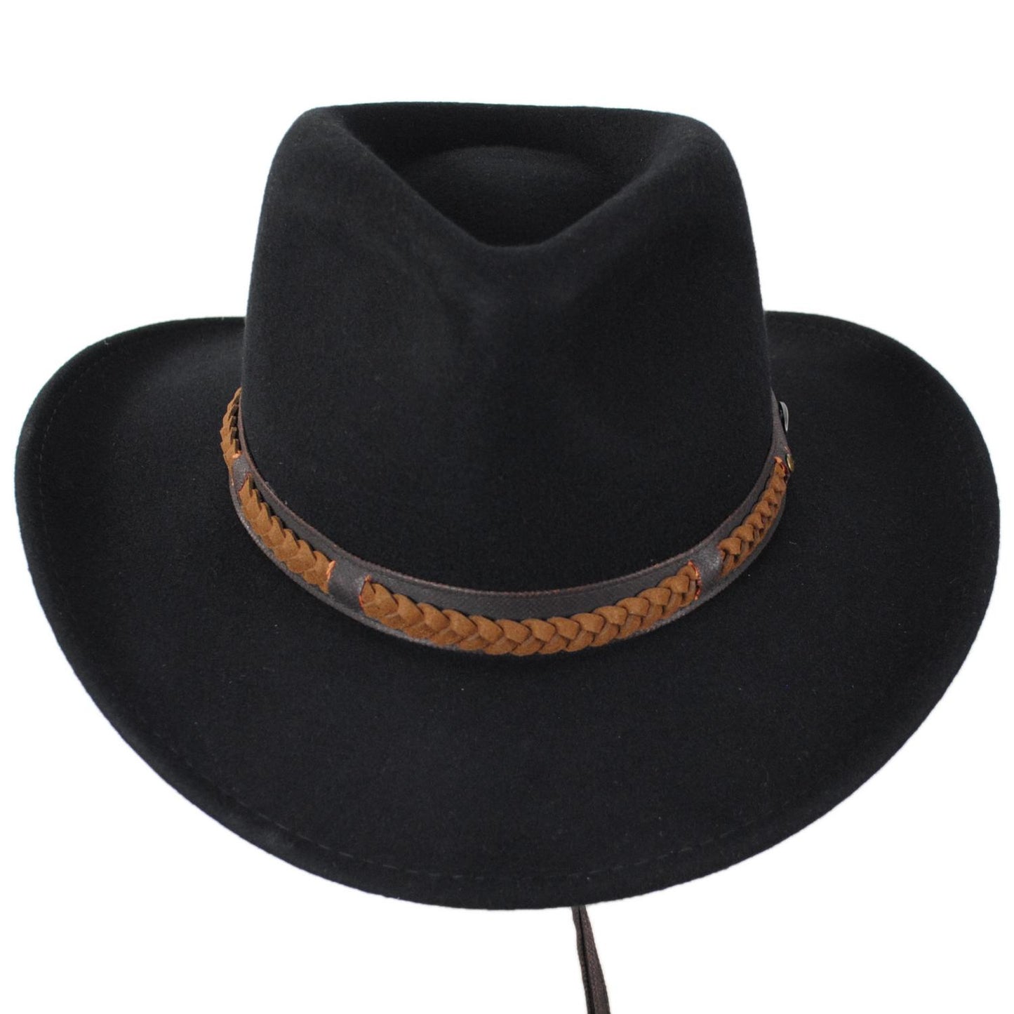 Scala | Sutherland Wool Felt Outback Hat | 130448 | front | BLACK