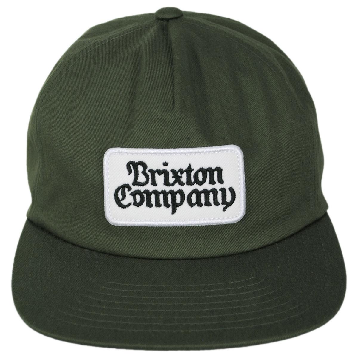 BRIXTON HATS | Norvell MP Cotton Snapback Baseball Cap - Dark Olive | 201839HO24 | front | DARK OLIVE