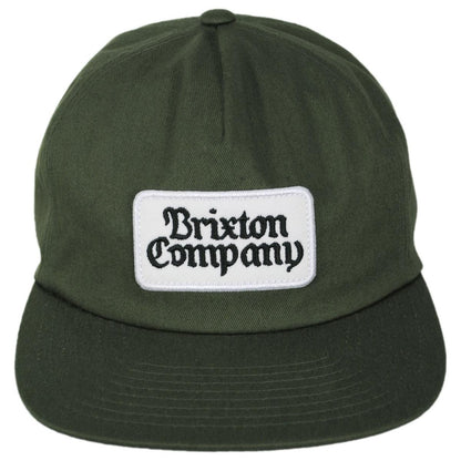 BRIXTON HATS | Norvell MP Cotton Snapback Baseball Cap - Dark Olive | 201839HO24 | front | DARK OLIVE