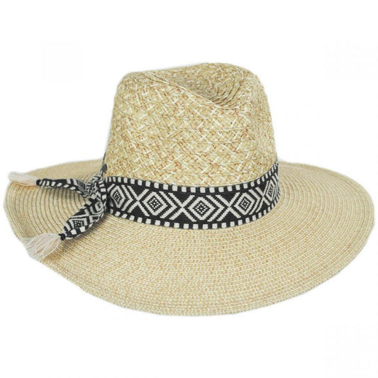 Scala | Florentino Toyo Straw Blend Safari Fedora Hat | 101345 | lead | BLACK