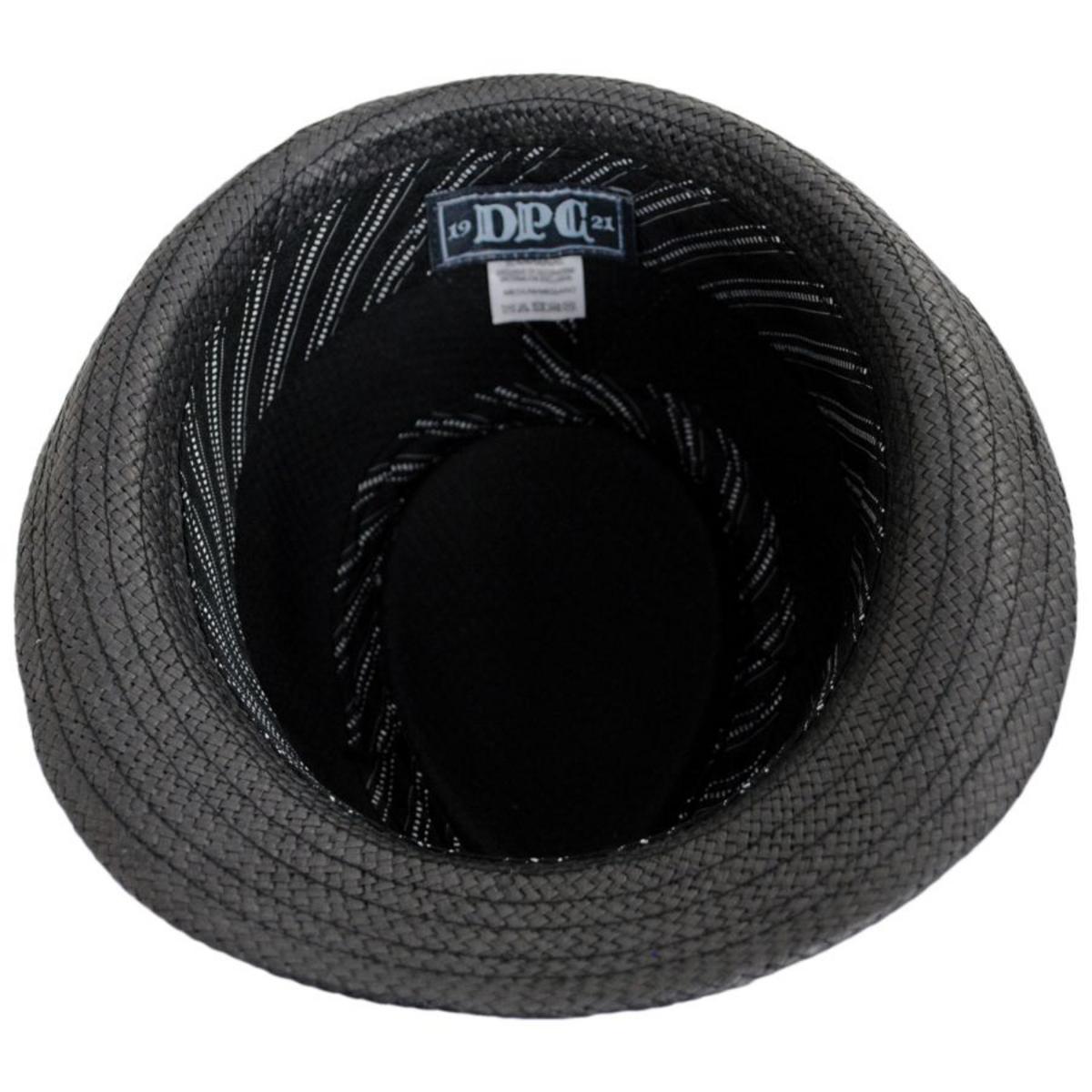 Dorfman Pacific | Stingy Brim Toyo Straw Fedora Hat | 126124 | under | BLACK