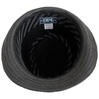 Dorfman Pacific | Stingy Brim Toyo Straw Fedora Hat | 126124 | under | BLACK