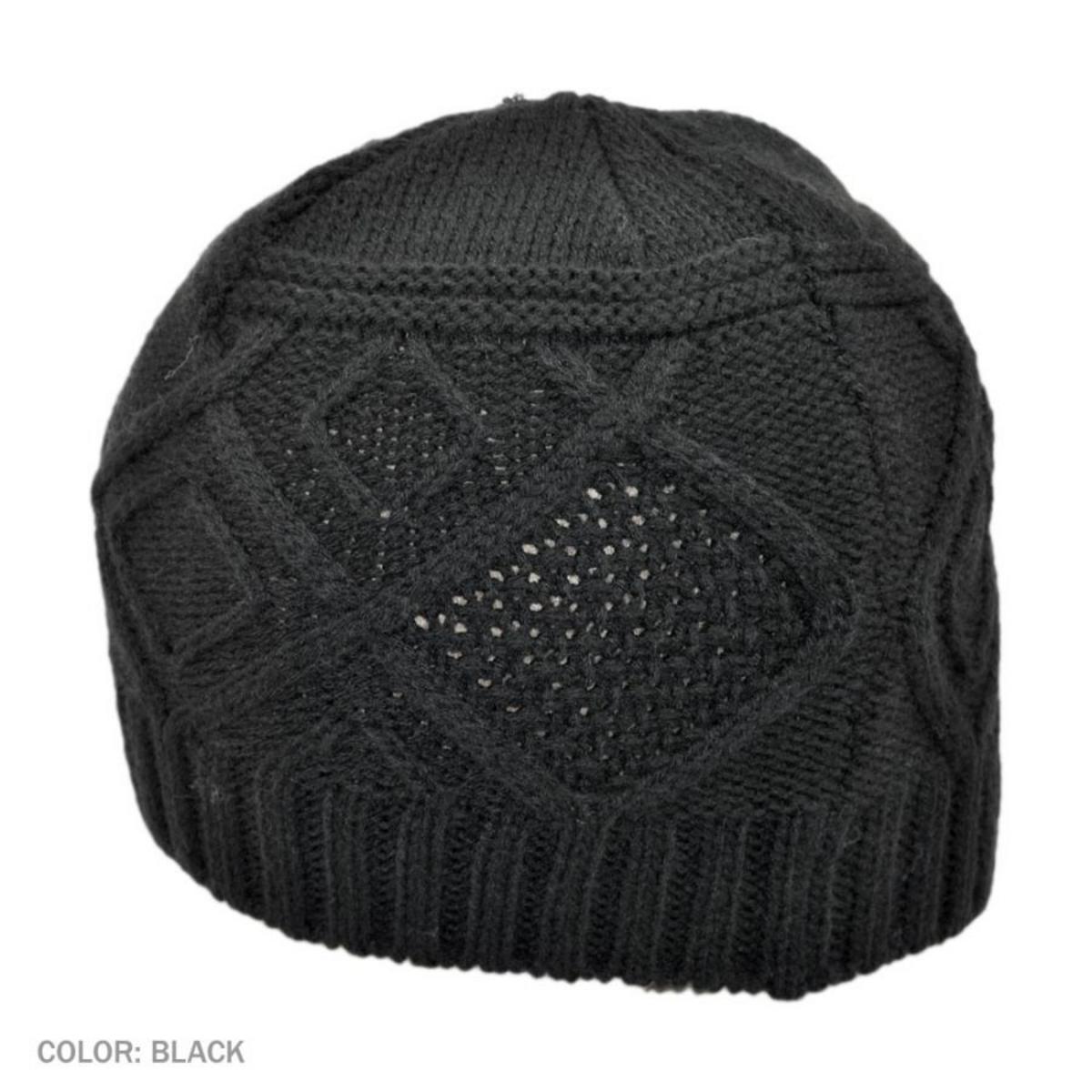 Jaxon Hats | Kensington Knit Beanie Hat | 502910 | front | BLACK