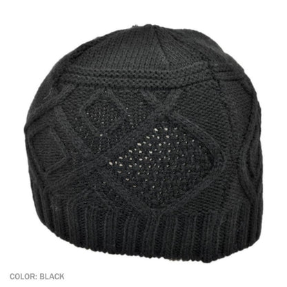Jaxon Hats | Kensington Knit Beanie Hat | 502910 | front | BLACK