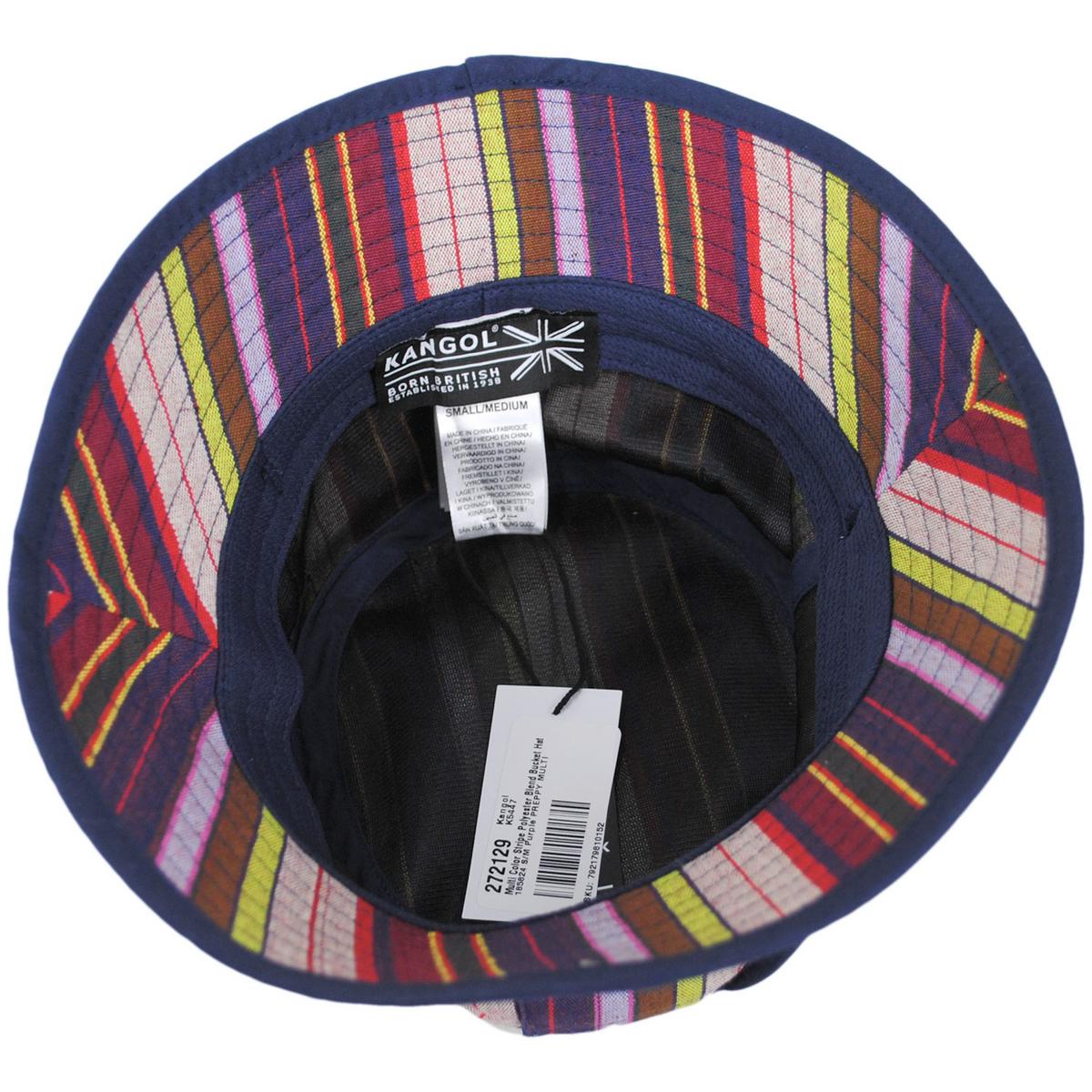 Kangol | Multi Color Stripe Polyester Blend Bucket Hat | 185824 | under | PREPPY MULTI