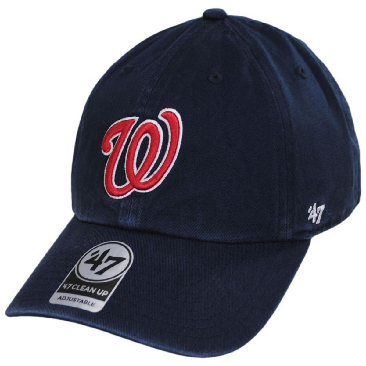 47 Brand | Washington Nationals MLB Clean Up Strapback Baseball Cap Dad Hat | 203350 | lead | NAVY