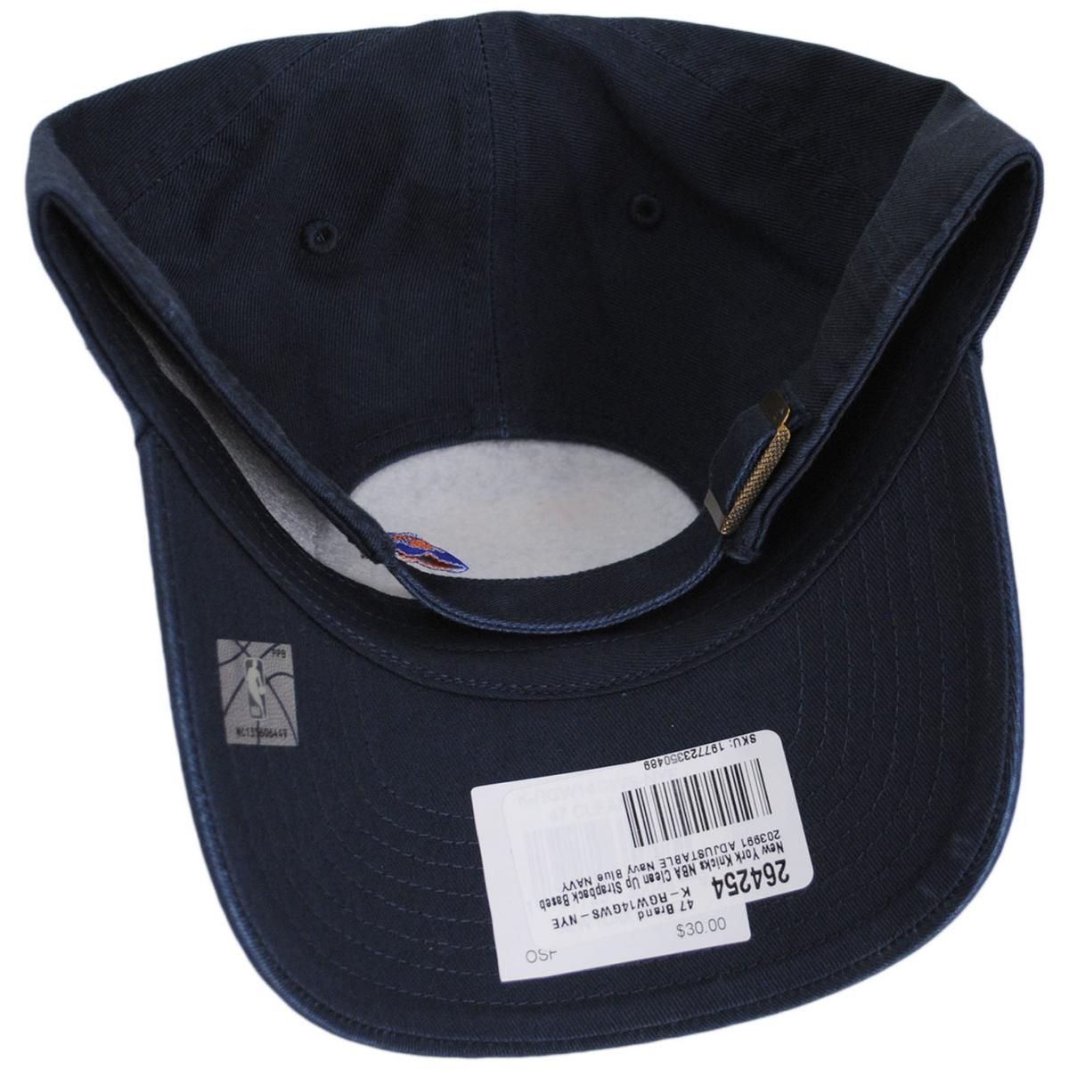 47 Brand | New York Knicks NBA Clean Up Strapback Baseball Cap Dad Hat | 203991 | under | NAVY