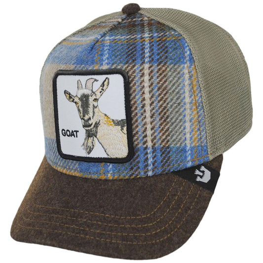 Goorin Bros | Goat British Plaid Mesh Trucker Snapback Baseball Cap | 200670 | lead | TAN