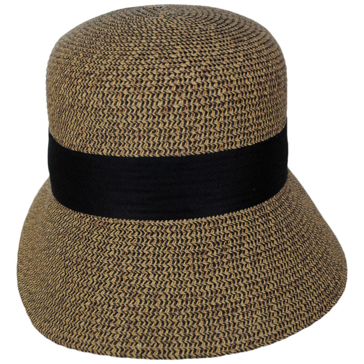 Toucan Collection | Asymmetric Toyo Straw Cloche Hat - Made to Order | 104859 | front | HEATHER BLACK