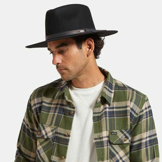 BRIXTON HATS | Hawkins Weather Guard Wool Felt Western Hat - Black | 135613BB | lsmone | BLACK