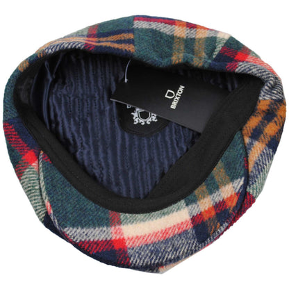 BRIXTON HATS | Brood Plaid Newsboy Cap | 161580 | under | NAVY/GREEN/RED/CREAM