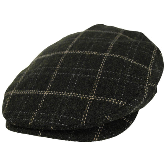 BRIXTON HATS | Barrel Wool Blend Plaid Ivy Cap | 161523 | lead | MOSS/KHAKI