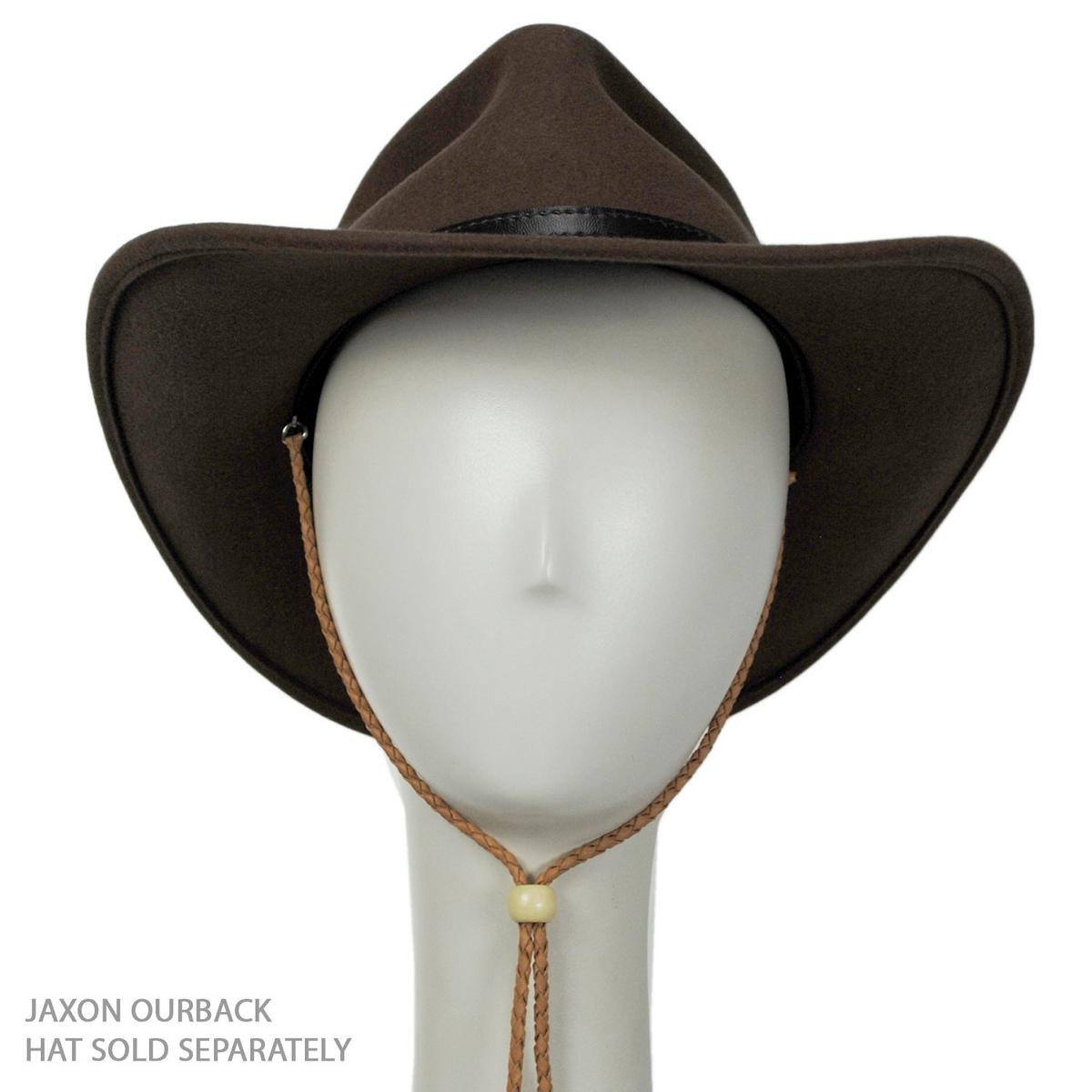 Village Hat Shop | Leather Braid Chin Cord/Strap | 602330 | front | TAN