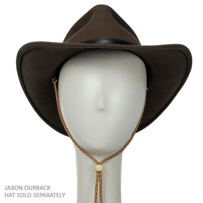 Village Hat Shop | Leather Braid Chin Cord/Strap | 602330 | front | TAN
