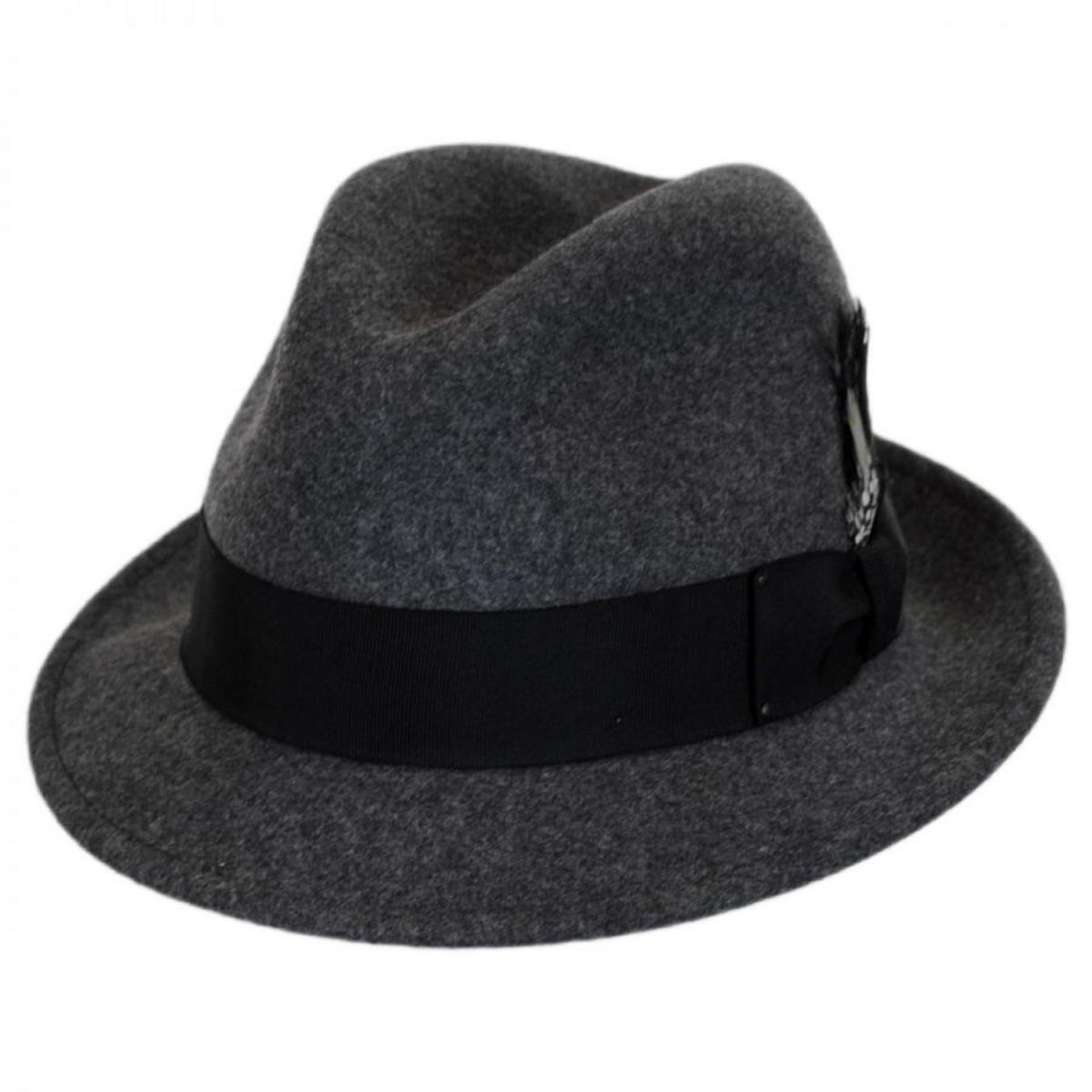 Bailey 1922 | Tino Wool LiteFelt Trilby Fedora Hat | 130008 | lead | BLACK MIX