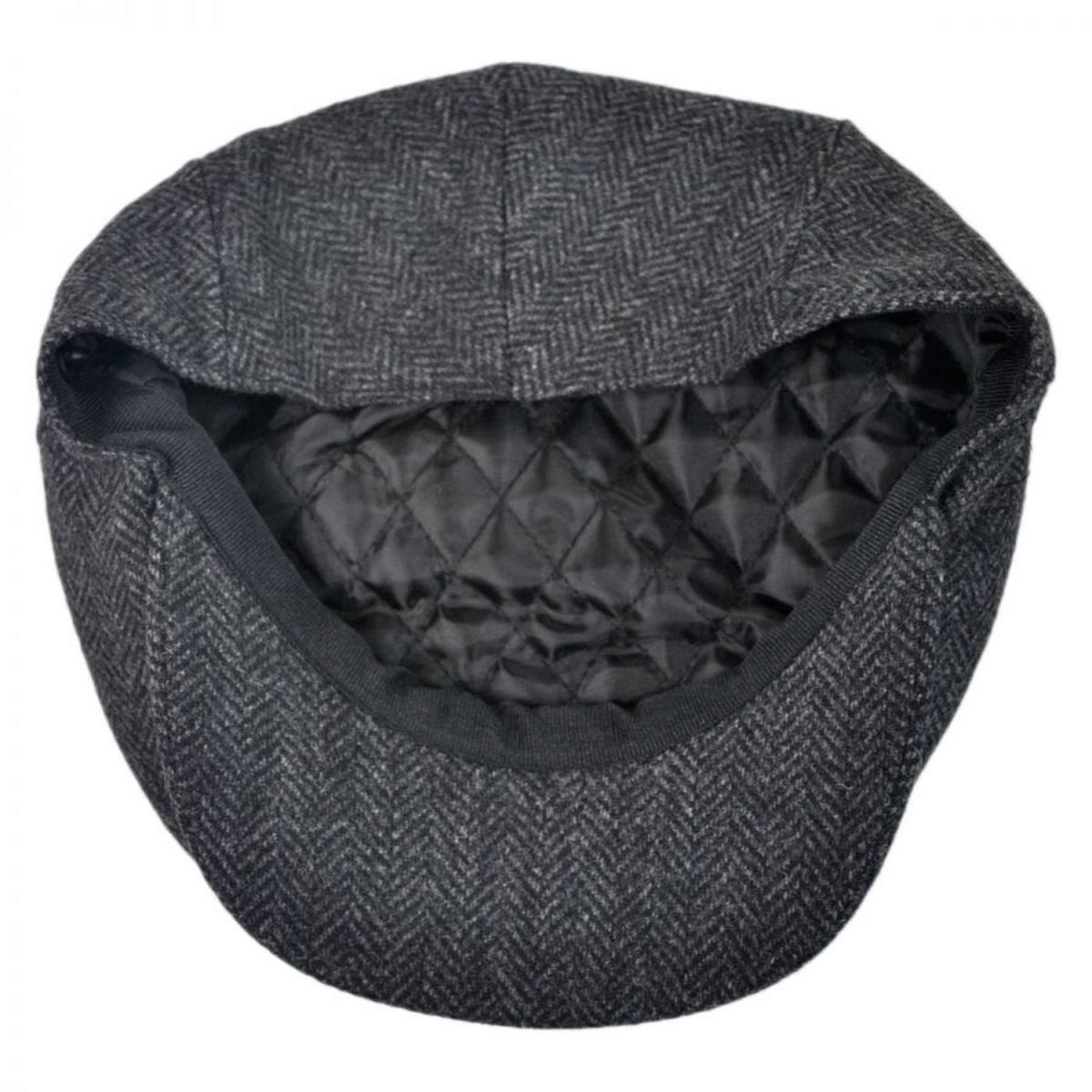Jaxon Hats | Square Bill Herringbone Wool Ivy Cap | 167755 | under | CHARCOAL