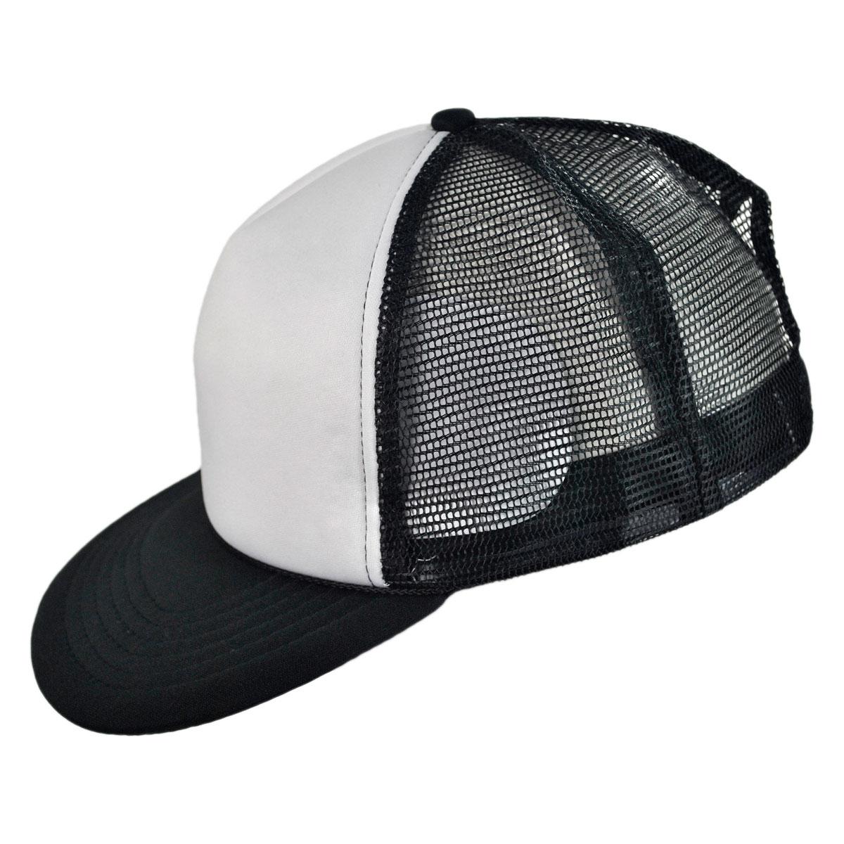 HeadShots by KC Caps | Foam and Mesh Trucker Snapback Baseball Cap | 200501 | profile | WHITE/BLACK
