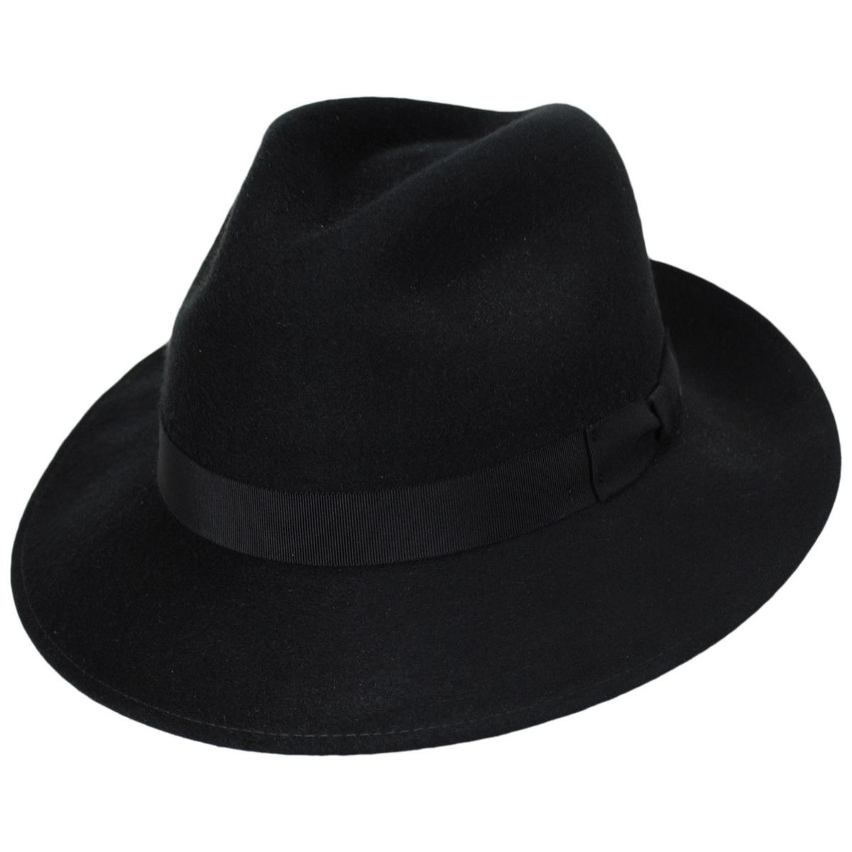 Bailey 1922 | Criss Wool LiteFelt Long Teardrop Fedora Hat | 130157 | lead | BLACK