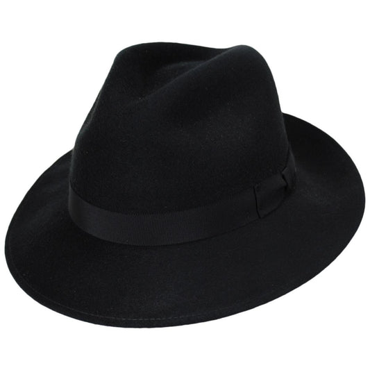 Bailey 1922 | Criss Wool LiteFelt Long Teardrop Fedora Hat | 130157 | lead | BLACK