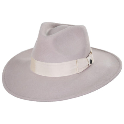 Jaxon Hats | Wholesale Colorado Ultra Wide Brim Wool Felt Fedora Hat B2B Pre-Pack - Stone & Pecan | B2B135200SP | lead | STONE