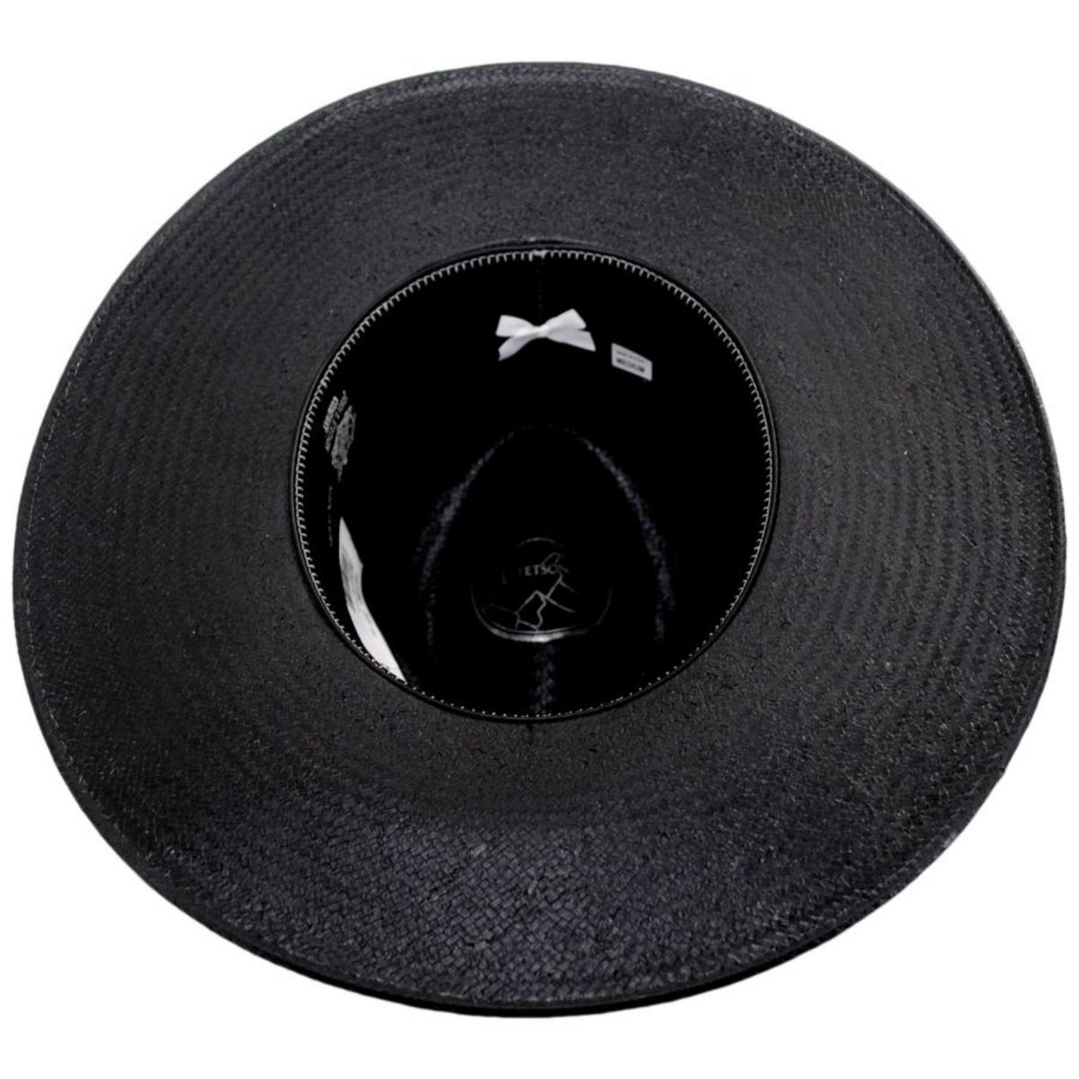 Stetson | Helix Shantung Straw Fedora Hat | 127042 | under | BLACK