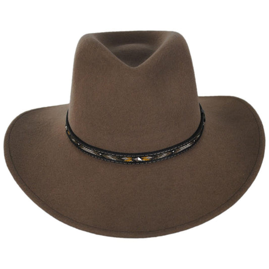 Bigalli | Coltrane Crushable Merino Wool Felt Outback Hat | 131406 | front | KHAKI