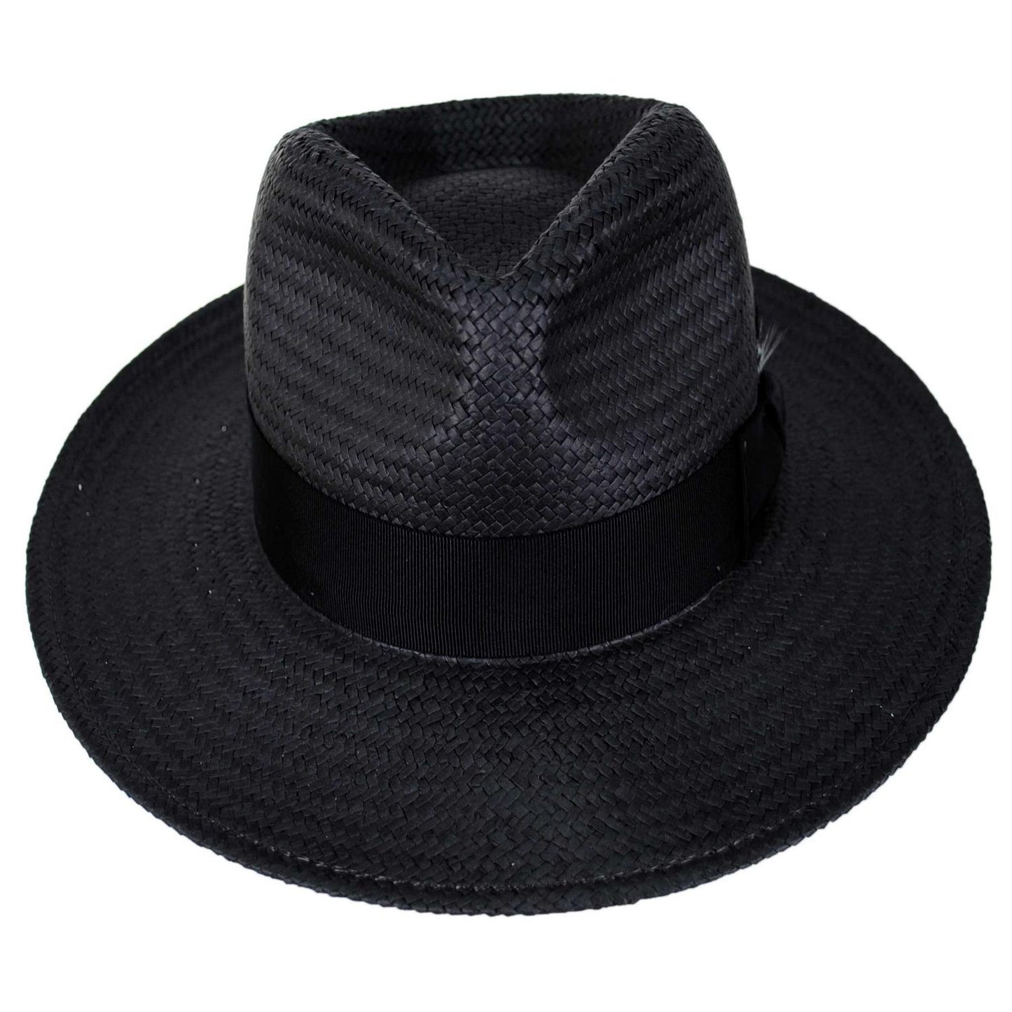 Bailey 1922 | Fedora Sun Raindura Straw Fedora Hat | 127940 | front | BLACK