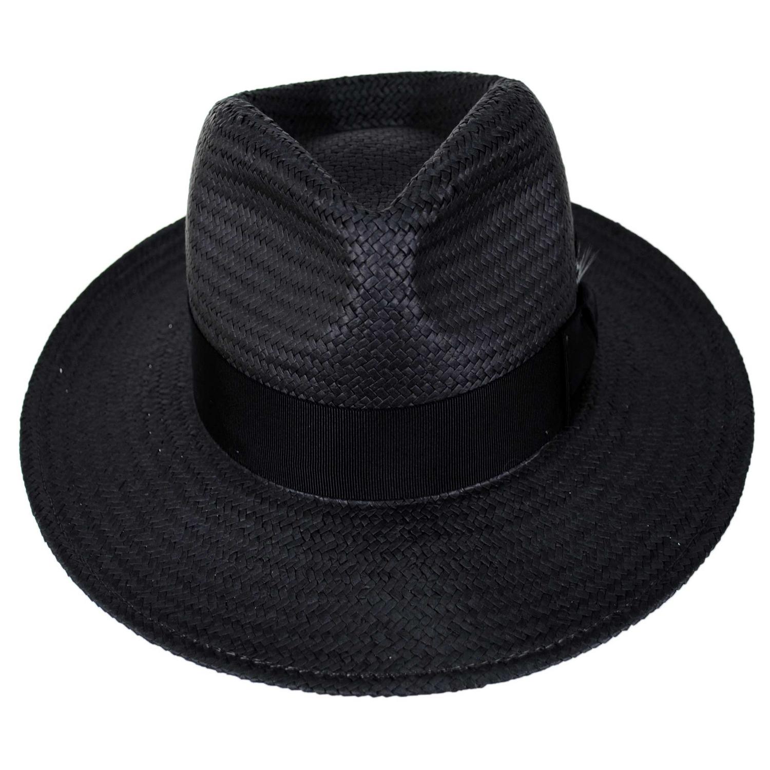 Bailey 1922 | Fedora Sun Raindura Straw Fedora Hat | 127940 | front | BLACK