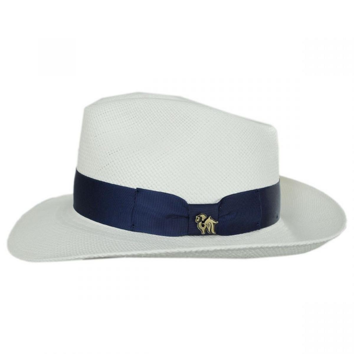 Bigalli | Santorini Panama Straw Fedora Hat | 129207 | profile | WHITE